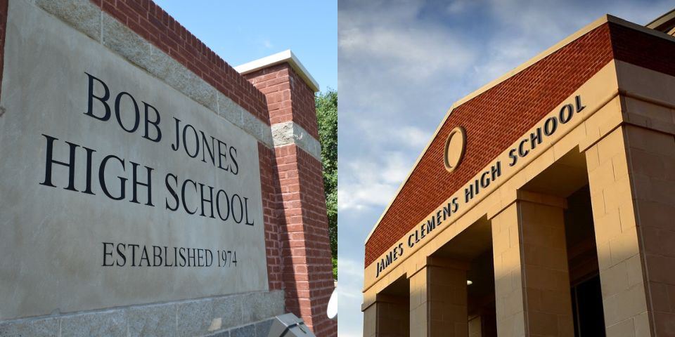  Marquee of Bob Jones and James Clemens high school